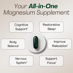 MAGPLUS+ Magnesium L-Threonate w Apigenin & L Theanine, 60 Count (Pack of 1)