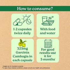 Organic Garcinia Cambogia 60 cap Ex-1/28 Weight Manage,GMP &NPOP Certified f/s