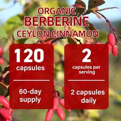 Total CardiovascularHealth 30/60/120Capsules Hearthealthy Organic Berberine800mg