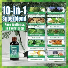 Soursop Bitters Liquid Drops 10 in 1 w/ Sea Moss Moringa Turmeric Black Seed Oil