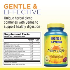 Nature’s Life Herbs & Prunes | 400mg Senna & Herbal Blend | 250 Tabs, 250