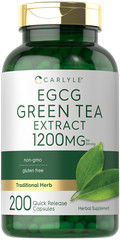 EGCG Green Tea Extract | 1200mg | 200 Capsules | Non-GMO | by Carlyle