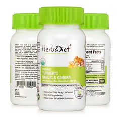 Organic Turmeric Garlic Ginger PURE Capsules Cardiovascular Support Antioxidant
