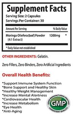 Slimming Capsule – Moringa Extract 1200mg – Moringa Oleifera Seeds Organic 1B