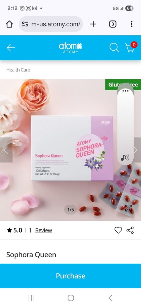 Atomy Sophora Queen 120 tablets Set Female Hormone Supplement Menopause Beauty
