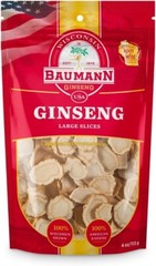 Baumann Wisconsin Ginseng – Medium Slices 4 oz – 100% Natural Panax Ginseng Herb