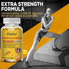 Ashwagandh High Strength 3000MG Contains 5 Natural Ingredients 30/60/120Capsules