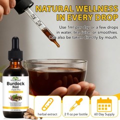 Burdock Root Liquid Extract | Alcohol-Free, Vegan, Non-GMO, Gluten-Free | 60ML