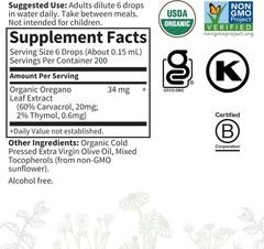 Garden of Life Organics Oil Oregano Seasonal Drops 1fl 1 Fl Oz (Pack 1)