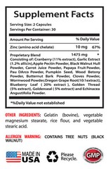 Colon Flush Capsules – Anti Parasite Cleanser 1485mg – Papaya Fruit Powder 1B