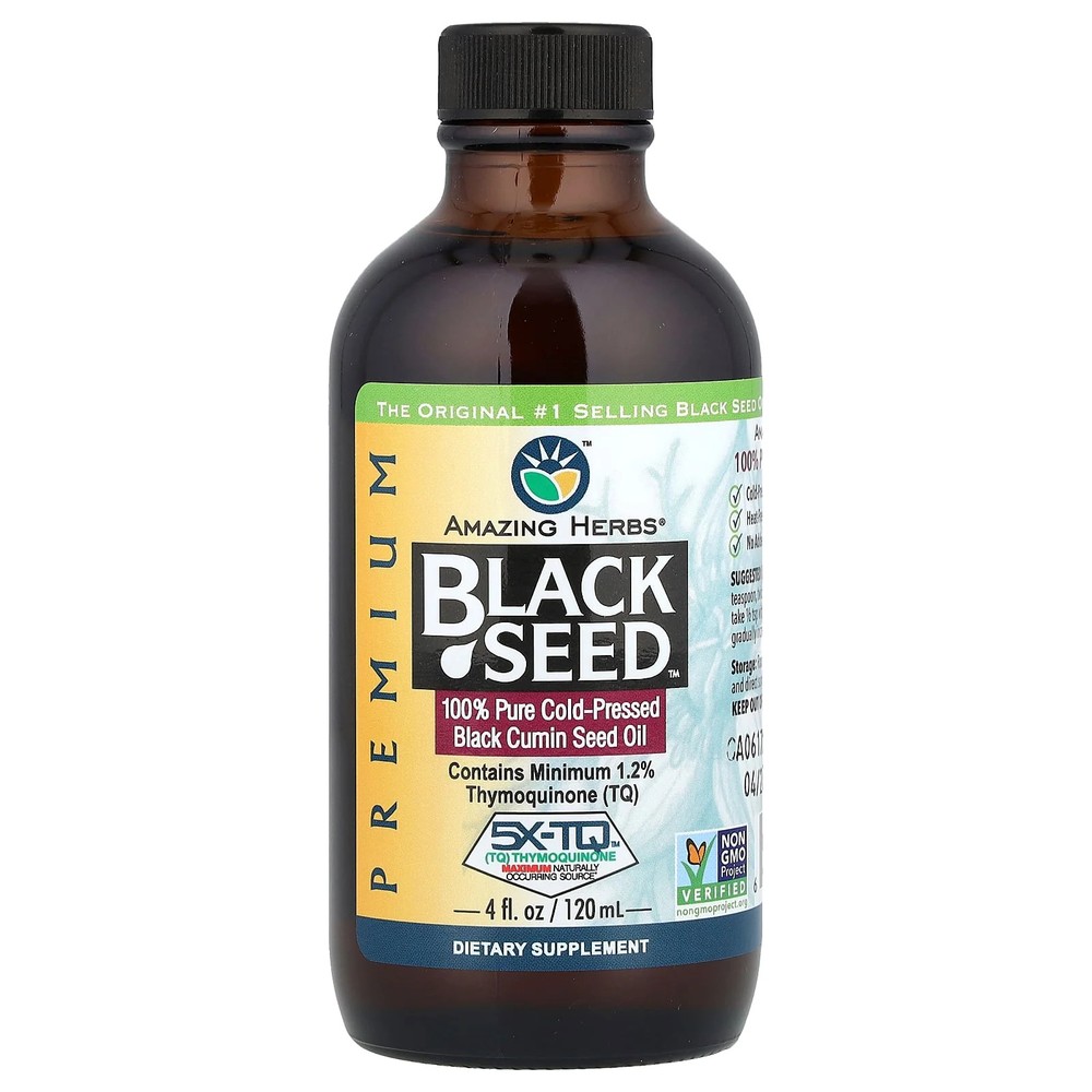 2 X Amazing Herbs, Premium Black Seed�, 100% Pure Cold-Pressed Black Cumin Seed