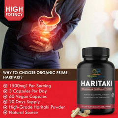 Organic Haritaki Terminalia Chebula Powder Bibhitaki Harad 1500mg 60 Capsules