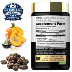 Aceite Semilla Calabaza y Saw Palmetto 4000mg con Biotina 10000mcg, 120 Softgels