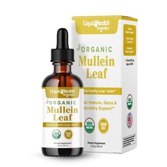LIQUIDHEALTH USDA Organic Mullein Leaf Extract Drops for Lungs – Herbal Clean…