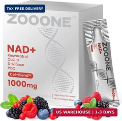 1000mg Resveratrol Liquid Packets NMNH Alternative for Energy & Anti-Aging 30ct