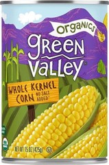 GREEN VALLEY Organic Whole Kernel Sweet Corn, 15 OZ