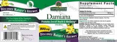 Damiana Leaf 800mg 90 Vegetarian Capsules Nature’s Answer Turnera diffusa