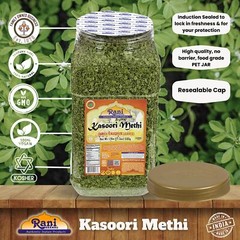Rani Fenugreek Leaves Dried (Kasoori Methi) 17.5oz (1.1lbs) 500g PET Jar