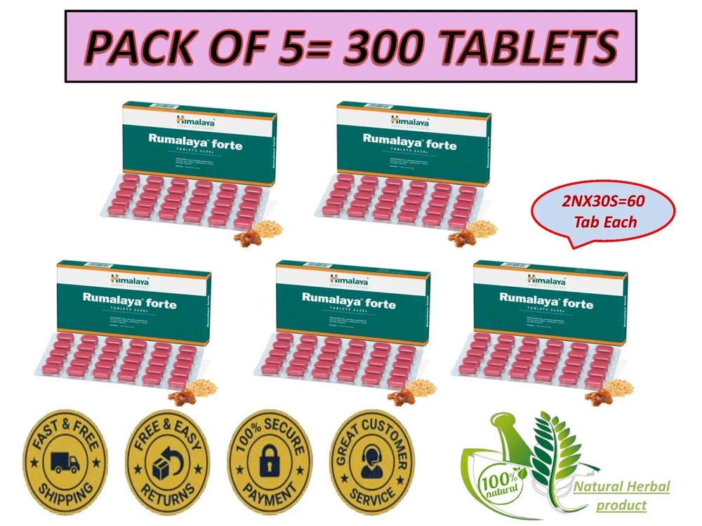 Himalaya Rumalaya Forte 60TabAnti-Inflammatory, Aches & Pains Exp-2027 PACK OF 5