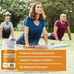 Turmeric Curcumin 1950mg 95% Extract with Black Pepper Antioxidant Support