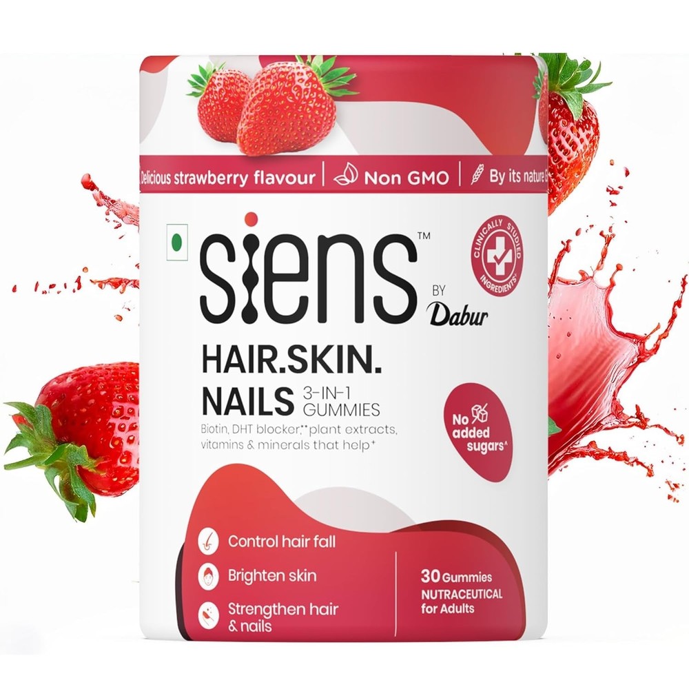 Hair Skin & Nails 30 Gummies Biotin, DHT Blocker Brightens Skin, Control Hairfal