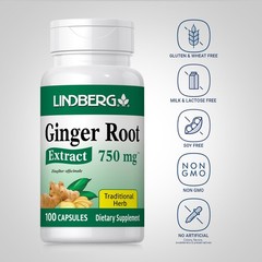 Ginger Root Capsules 750 mg | 100 Count | Non-GMO | by Piping Rock