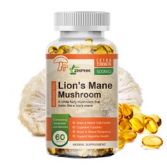 Qty60 Organic Lions Mane Mushroom Nootropic Capsules Brain Memory Immune Support