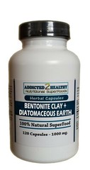 120 Sodium Bentonite Clay + Diatomaceous Earth Capsules 1000 mg – Detox + More