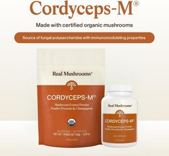 Organic Cordyceps Mushroom Extract Capsules – 300 Count – Energy & Stamina Suppo