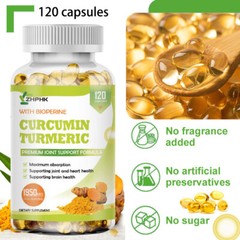 Turmeric Curcumin Highest Potency 95% 1950mg with BioPerine Black Pepper Extract