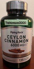 Ceylon Cinnamon 6000mg/2000mg Per Capsule 135 Quick Release Capsules Piping Rock
