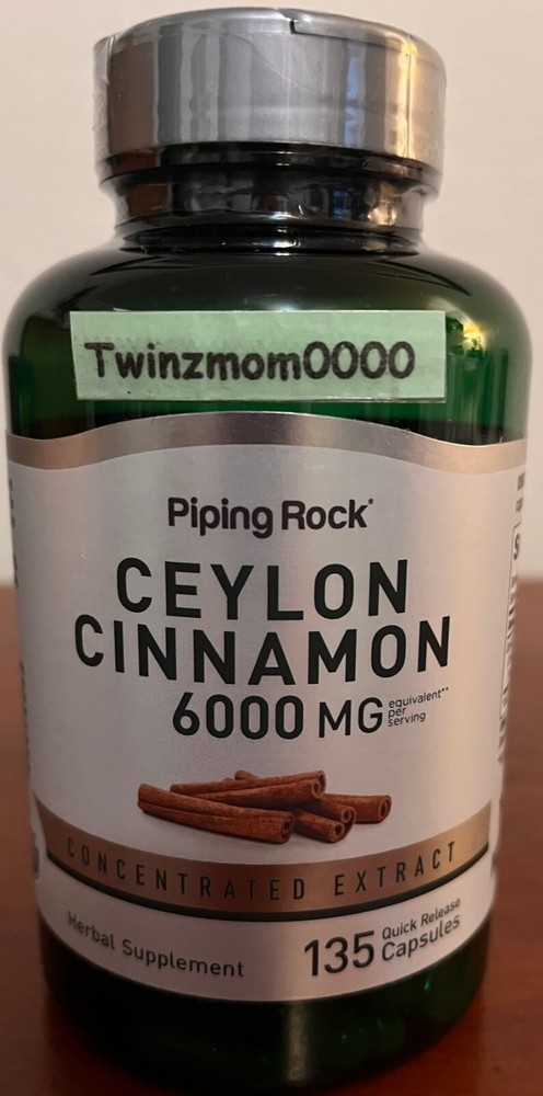 Ceylon Cinnamon 6000mg/2000mg Per Capsule 135 Quick Release Capsules Piping Rock