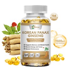 Korean Red Panax Ginseng Extrad 1600mg 120 Capsules – High Strength Ginsenoside