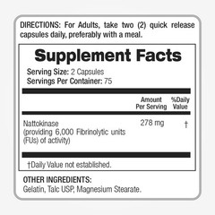 Lab – Nattokinase, Natto – 6000 FU of Enzyme per Serving, 150 Capsules