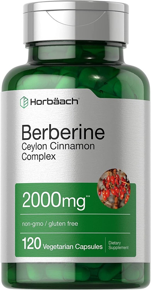 Berberine Plus Ceylon Cinnamon 2000 mg | 120 Capsules | Vegetarian | by Horbaach