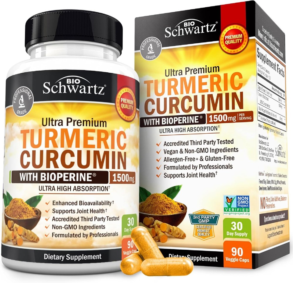 Turmeric Curcumin with Black Pepper Extract 1500mg – High Absorption Ultra Poten