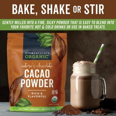 Cacao Powder, Unsweetened, 1 lb (454 g) – Rich Dark Chocolate Flavor, Perfect