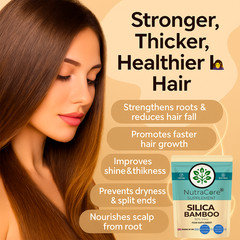 Natural Silica 500mg Capsules-Natural Bamboo 80%Slica- Hair, Nails, Skin Health