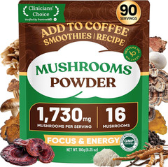 16 in 1 Adaptogenic Mushroom Powder – 1,730Mg Mushroom Coffee Alternative with A