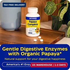 Enzymedica Papaya Complete – Papaya Enzymes Chewable, Digestive Enzyme Supplemen