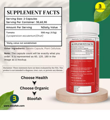 2X Bloofah Tomato Fruit Caps (Lycopene) 500mg 120 Count Vegan, Gluten Free