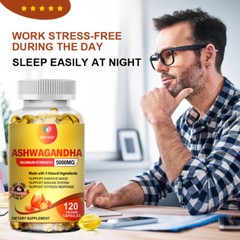 Organic Ashwagandha 5000mg Relief Stress Anxiety Boosts Immunity 240 Capsules