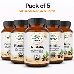 Organic India Flexibility 60 Capsules Ayurvedic Herbal Joint Support 5 Pack
