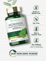 Moringa Oleifera 6000 Mg Superfood Natural Multivitamin Anti Aging, 180 Capsules