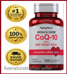Arroz De Levadura Roja + CoQ10 Apoyo Para La Salud Del Corazón Y El Colesterol