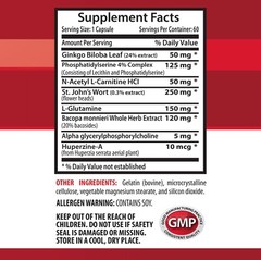 Neuroprotection – BRAIN & MEMORY BOOSTER – Cognitive function 1 Bottle