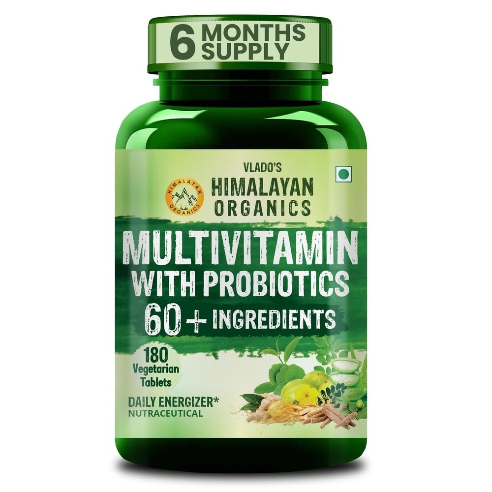 5x Himalayan Organics Multivitamin with Probiotics – 60 Ingredients 180 Tablets