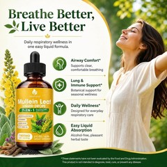 Mullein Drops 1500mg – 7-in-1 Lung Detox Liquid for Smoker’s Respiratory Health