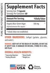 spirulina capsules – Blue Green Algae 500mg – lower bad cholesterol 1B