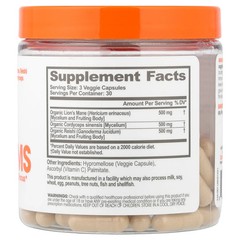 2 X The Genius Brand, Genius Mushrooms, 90 Veggie Capsules